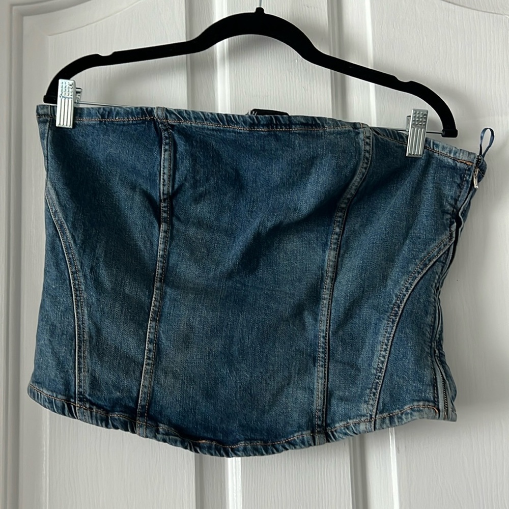 Zara denim tube top
